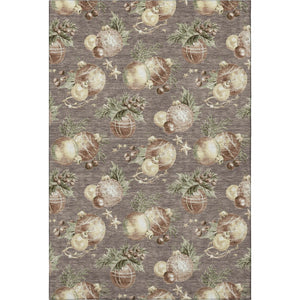 HomeRoots 5' X 8' Stylish Taupe Brown & Beige Polka Dot Washable Area Rug with UV Protection for Busy Homes 702511