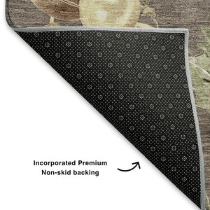 HomeRoots 10' X 14' Taupe Brown & Beige Polka Dot Washable Area Rug - UV Protected, Durable & Stylish Home Essential 702515