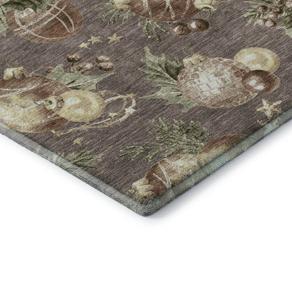 HomeRoots 10' X 14' Taupe Brown & Beige Polka Dot Washable Area Rug - UV Protected, Durable & Stylish Home Essential 702515