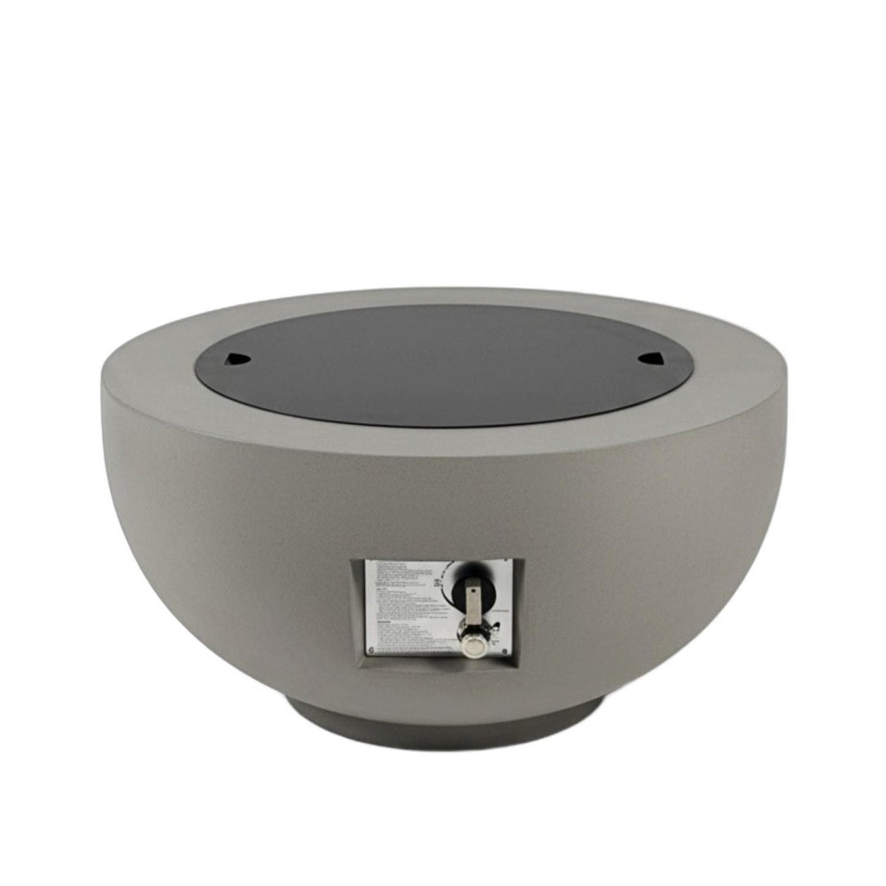 HomeRoots 40000 BTU Round Fire Pit Table in Gray Magnesium Oxide - Stylish, Durable, and Perfect for Outdoor Gatherings 702529