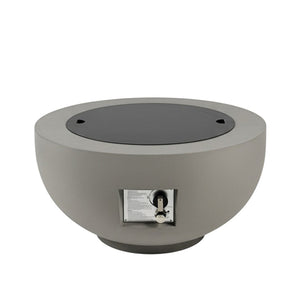 HomeRoots 40000 BTU Round Fire Pit Table in Gray Magnesium Oxide - Stylish, Durable, and Perfect for Outdoor Gatherings 702529