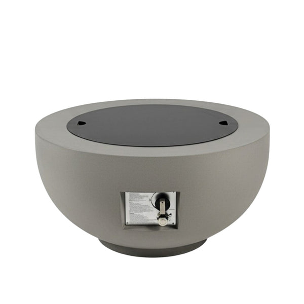 HomeRoots 40000 BTU Round Fire Pit Table in Gray Magnesium Oxide - Stylish, Durable, and Perfect for Outdoor Gatherings 702529