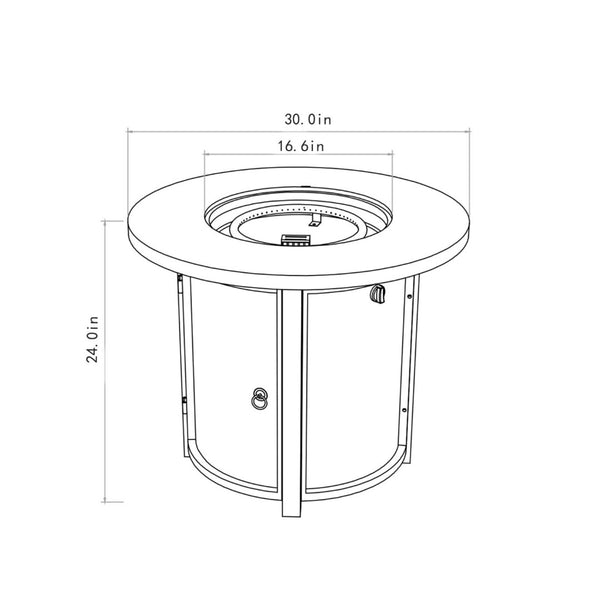 HomeRoots 50000 BTU Black Steel Round Fire Pit Table - Stylish, Durable, and Perfect for Outdoor Gatherings! 702531