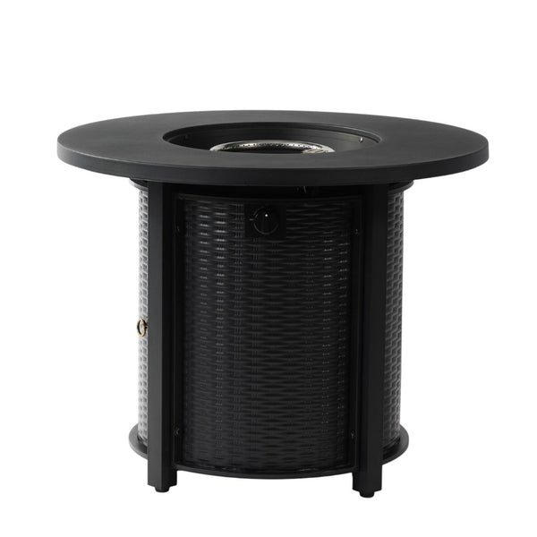 HomeRoots 50000 BTU Modern Black Steel Propane Fire Pit Table – Perfect for Outdoor Gatherings & Ambiance 702535