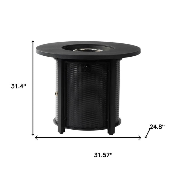HomeRoots 50000 BTU Modern Black Steel Propane Fire Pit Table – Perfect for Outdoor Gatherings & Ambiance 702535