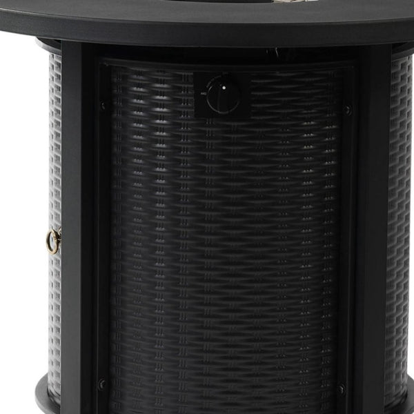 HomeRoots 50000 BTU Modern Black Steel Propane Fire Pit Table – Perfect for Outdoor Gatherings & Ambiance 702535