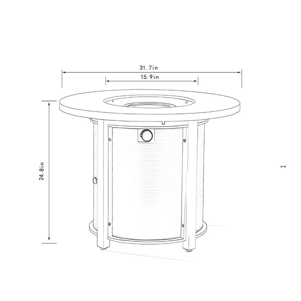 HomeRoots 50000 BTU Modern Black Steel Propane Fire Pit Table – Perfect for Outdoor Gatherings & Ambiance 702535