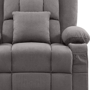 HomeRoots 38" Gray Tufted Swivel Rocker Recliner with USB, Massage & Heat - Ultimate Comfort for Any Room! 702541