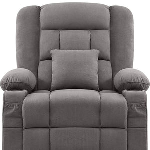 HomeRoots 38" Gray Tufted Swivel Rocker Recliner with USB, Massage & Heat - Ultimate Comfort for Any Room! 702541
