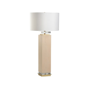 Chelsea House Birds Birds-Eye Buffet Lamp — Tall Birds-Eye Maple Column With Crystal & Antique Brass Accents, 44" 70255