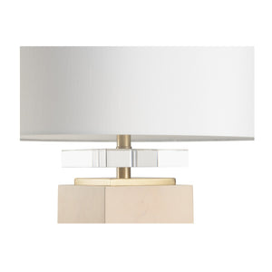 Chelsea House Birds Birds-Eye Buffet Lamp — Tall Birds-Eye Maple Column With Crystal & Antique Brass Accents, 44" 70255