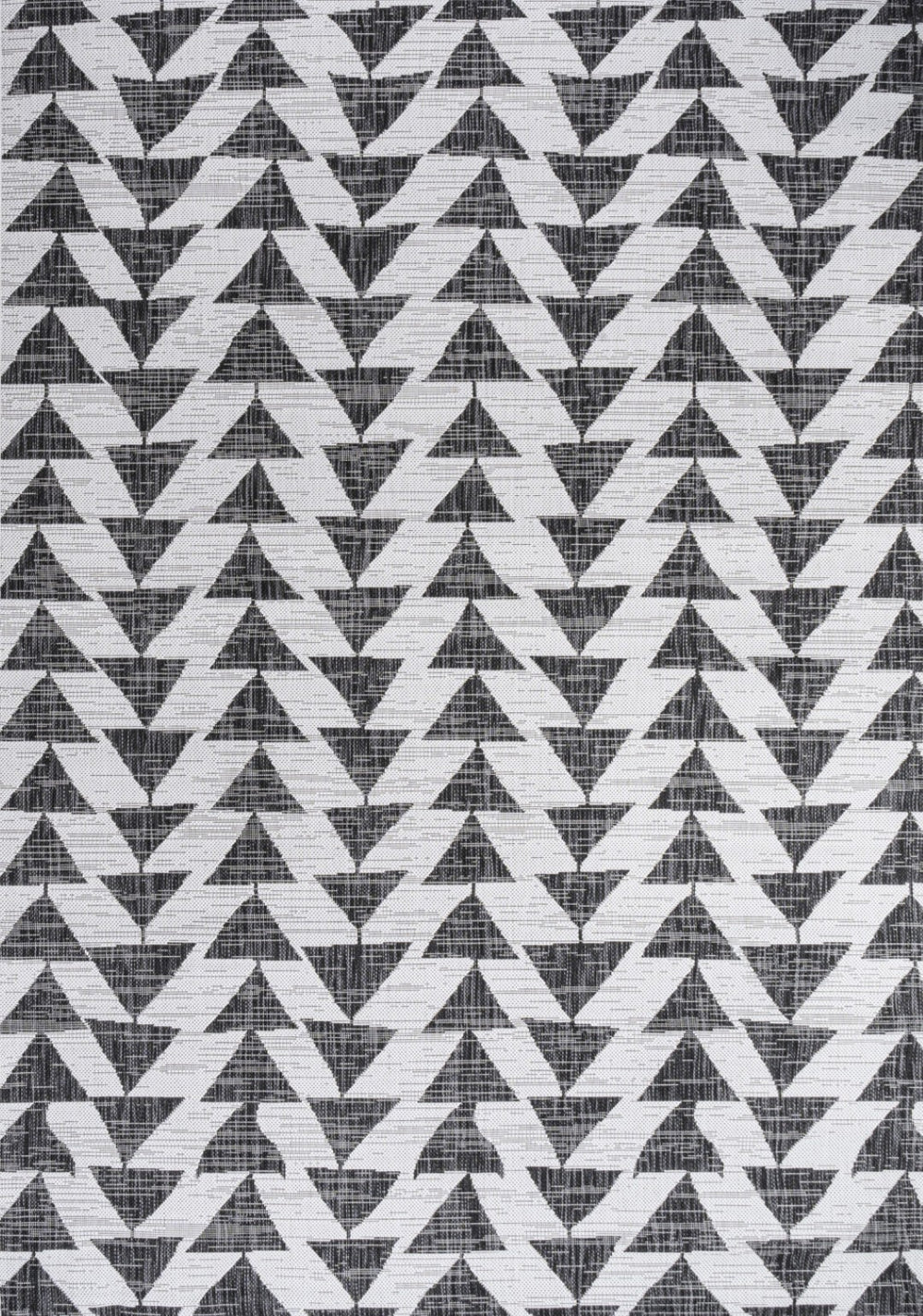 HomeRoots 8' X 10' Stylish Ivory and Black Geometric Rug - Durable Indoor Outdoor Decor for Any Space! 702567