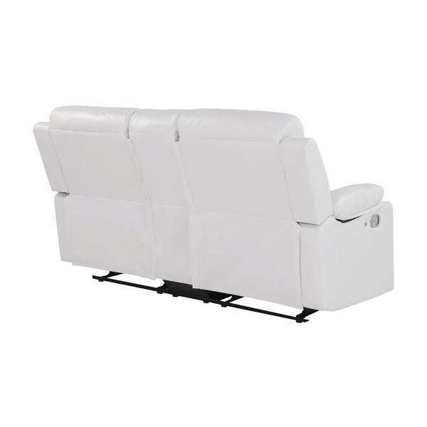 English Elm Blanche Reclining Loveseat with Led Ambient Lighting Speakers and Center Console B201P391843