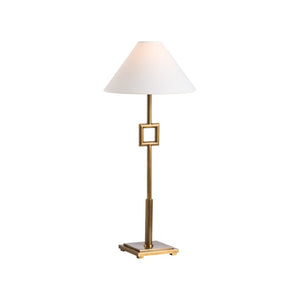 Chelsea House Overhill Aged Brass Table Lamp With Bold Square Accent — 28" Modern Metal Desk Light For Stylish Homes 70259