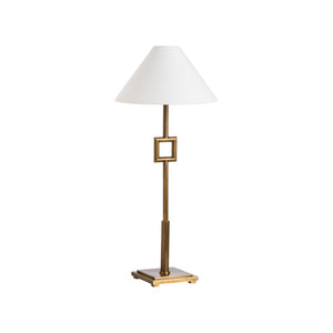 Chelsea House Overhill Aged Brass Table Lamp With Bold Square Accent — 28" Modern Metal Desk Light For Stylish Homes 70259
