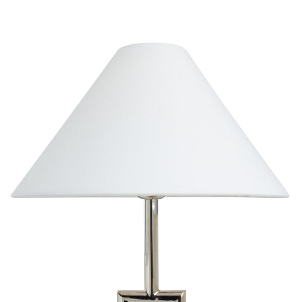 Chelsea House Overhill Designer Table Lamp By Jamie Merida — Polished Nickel Finish, Architectural Square Accent 70260