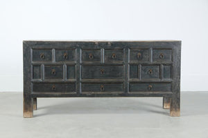 Lilys Antique Sideboard 63.7X18X31H Original Distressed Black Lacquer 7026