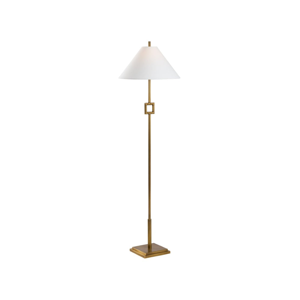 Chelsea House Overhill Sculptural Floor Lamp In Aged Brass — Jamie Merida Modern Minimalist Statement Light, 55.5" 70263