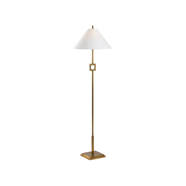 Chelsea House Overhill Sculptural Floor Lamp In Aged Brass — Jamie Merida Modern Minimalist Statement Light, 55.5" 70263