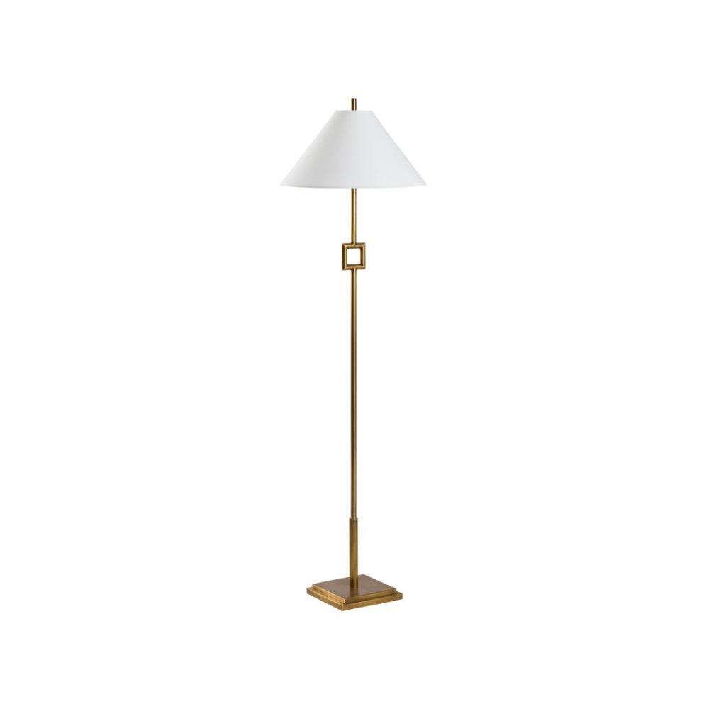 Chelsea House Overhill Sculptural Floor Lamp In Aged Brass — Jamie Merida Modern Minimalist Statement Light, 55.5" 70263