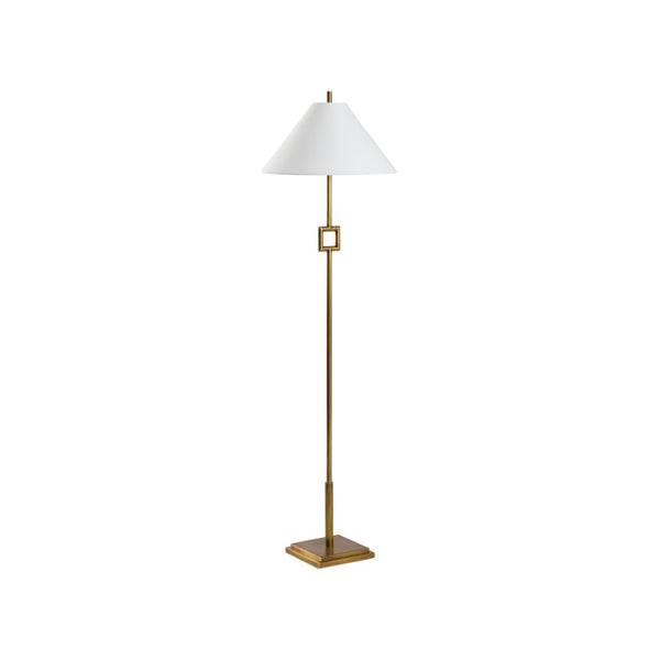Chelsea House Overhill Sculptural Floor Lamp In Aged Brass — Jamie Merida Modern Minimalist Statement Light, 55.5" 70263