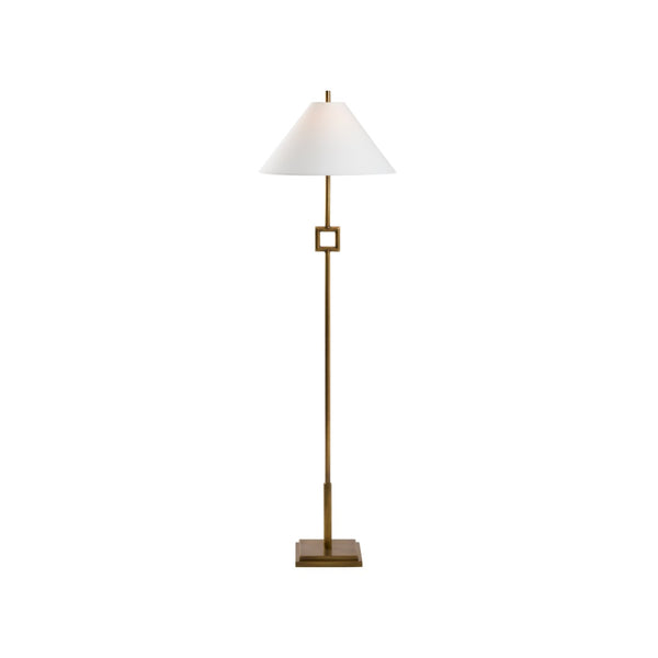 Chelsea House Overhill Sculptural Floor Lamp In Aged Brass — Jamie Merida Modern Minimalist Statement Light, 55.5" 70263