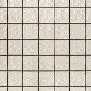 HomeRoots 5' Classic Cream and Dark Gray Plaid Indoor Outdoor Area Rug - Stylish, Durable, Perfect for Any Space 702631