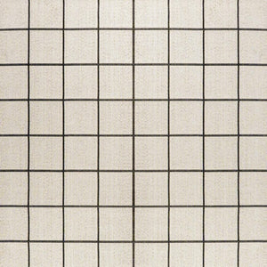 HomeRoots 5' Classic Cream and Dark Gray Plaid Indoor Outdoor Area Rug - Stylish, Durable, Perfect for Any Space 702631