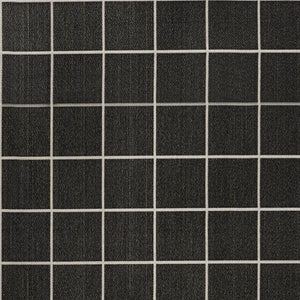 HomeRoots 5' Dark Gray and Cream Plaid Area Rug - Versatile Indoor/Outdoor Design, Easy-Care, Durable, Stylish! 702634