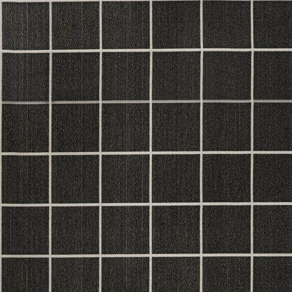 HomeRoots 5' Dark Gray and Cream Plaid Area Rug - Versatile Indoor/Outdoor Design, Easy-Care, Durable, Stylish! 702634