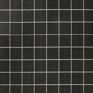 HomeRoots 5' Dark Gray and Cream Plaid Area Rug - Versatile Indoor/Outdoor Design, Easy-Care, Durable, Stylish! 702634