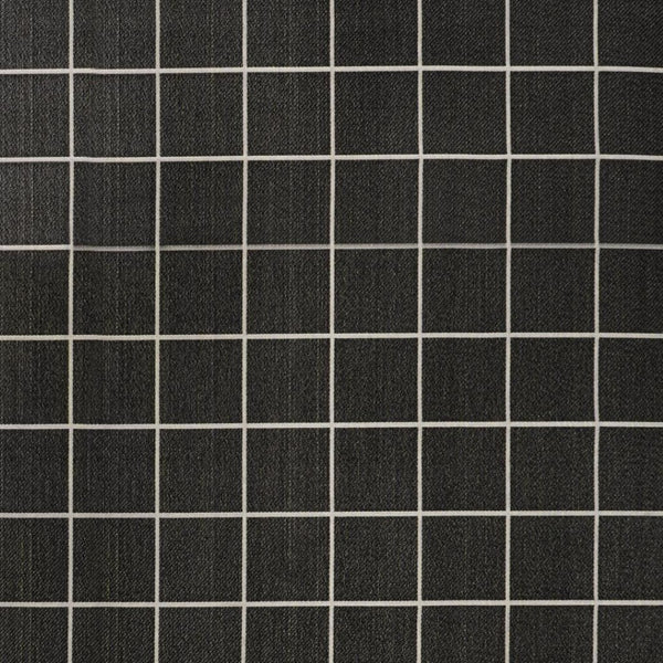 HomeRoots 5' Dark Gray and Cream Plaid Area Rug - Versatile Indoor/Outdoor Design, Easy-Care, Durable, Stylish! 702634