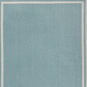 HomeRoots 8' X 10' Aqua and Beige Striped Area Rug – Durable Indoor/Outdoor Design for Stylish Spaces & Easy Care 702641