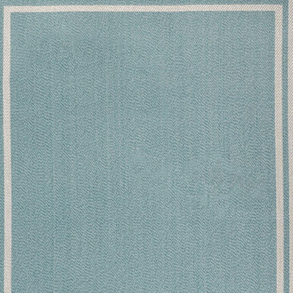 HomeRoots 8' X 10' Aqua and Beige Striped Area Rug – Durable Indoor/Outdoor Design for Stylish Spaces & Easy Care 702641