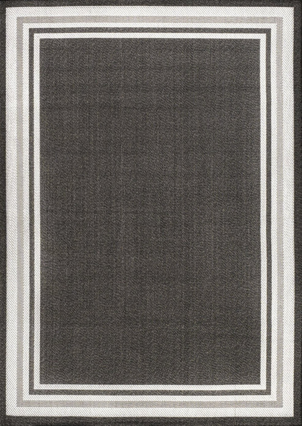 HomeRoots 5' Versatile Black and Cream Striped Area Rug for Indoor and Outdoor Spaces – Durable & Stylish! 702643