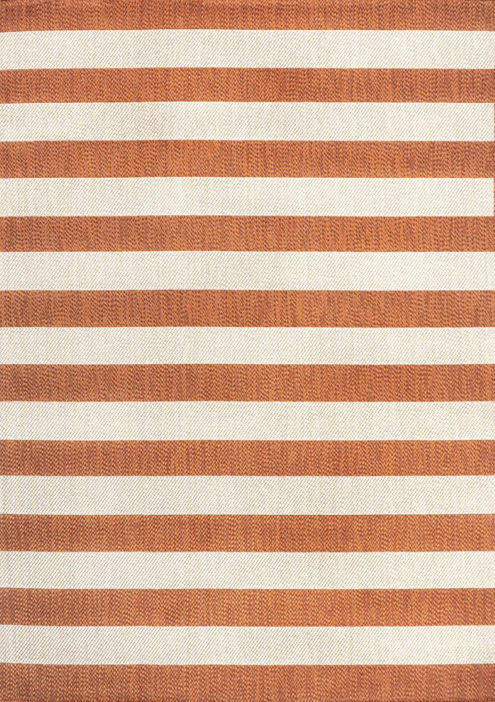 HomeRoots 5' Orange and Beige Striped Area Rug - Durable, Stylish Indoor/Outdoor Use, Easy to Clean & Weather-Resistant 702655