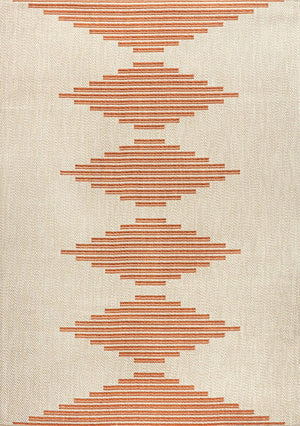 HomeRoots 5' X 8' Beige and Orange Abstract Area Rug - Stylish, Durable, Indoor/Outdoor Design for Any Space 702664