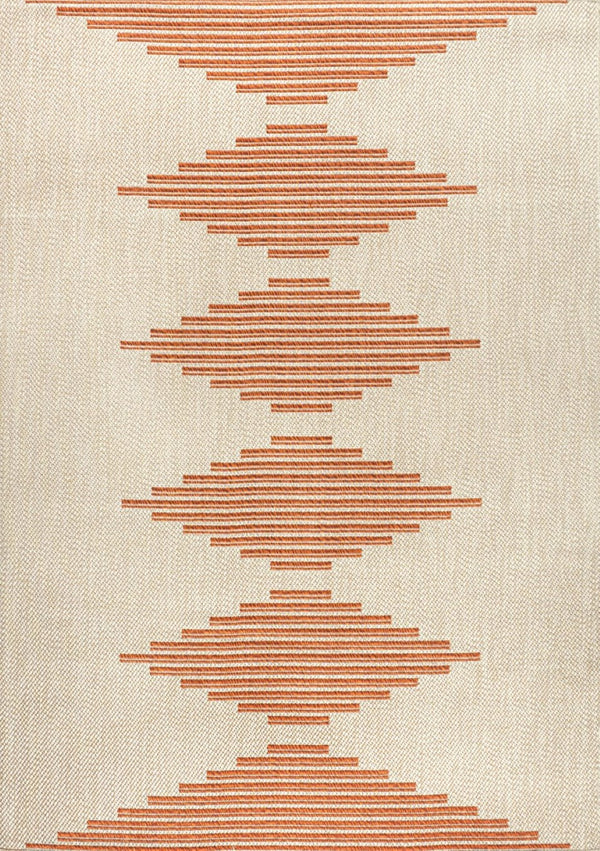 HomeRoots 5' X 8' Beige and Orange Abstract Area Rug - Stylish, Durable, Indoor/Outdoor Design for Any Space 702664
