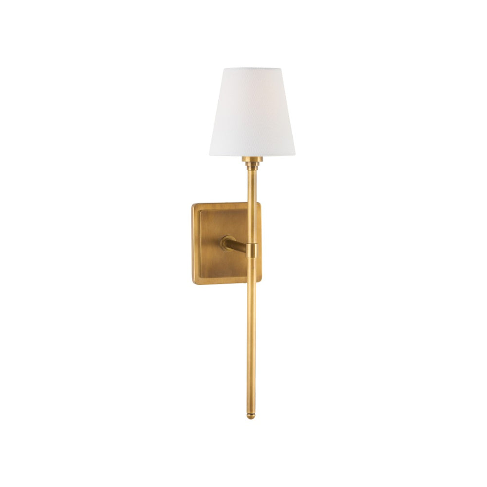 Chelsea House Homewood Aged Brass Sconce By Jamie Merida — Slim Tapered Shade, Warm Ambient Light For Mirrors 70267