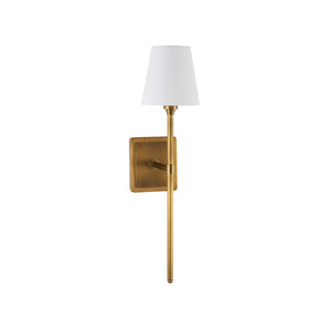 Chelsea House Homewood Aged Brass Sconce By Jamie Merida — Slim Tapered Shade, Warm Ambient Light For Mirrors 70267