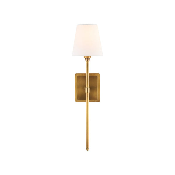 Chelsea House Homewood Aged Brass Sconce By Jamie Merida — Slim Tapered Shade, Warm Ambient Light For Mirrors 70267