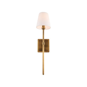 Chelsea House Homewood Aged Brass Sconce By Jamie Merida — Slim Tapered Shade, Warm Ambient Light For Mirrors 70267
