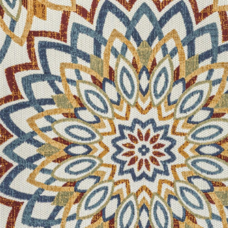 5x8 Medallion Polypropylene Indoor Outdoor Rug Bold High-low Pile Patio Decor