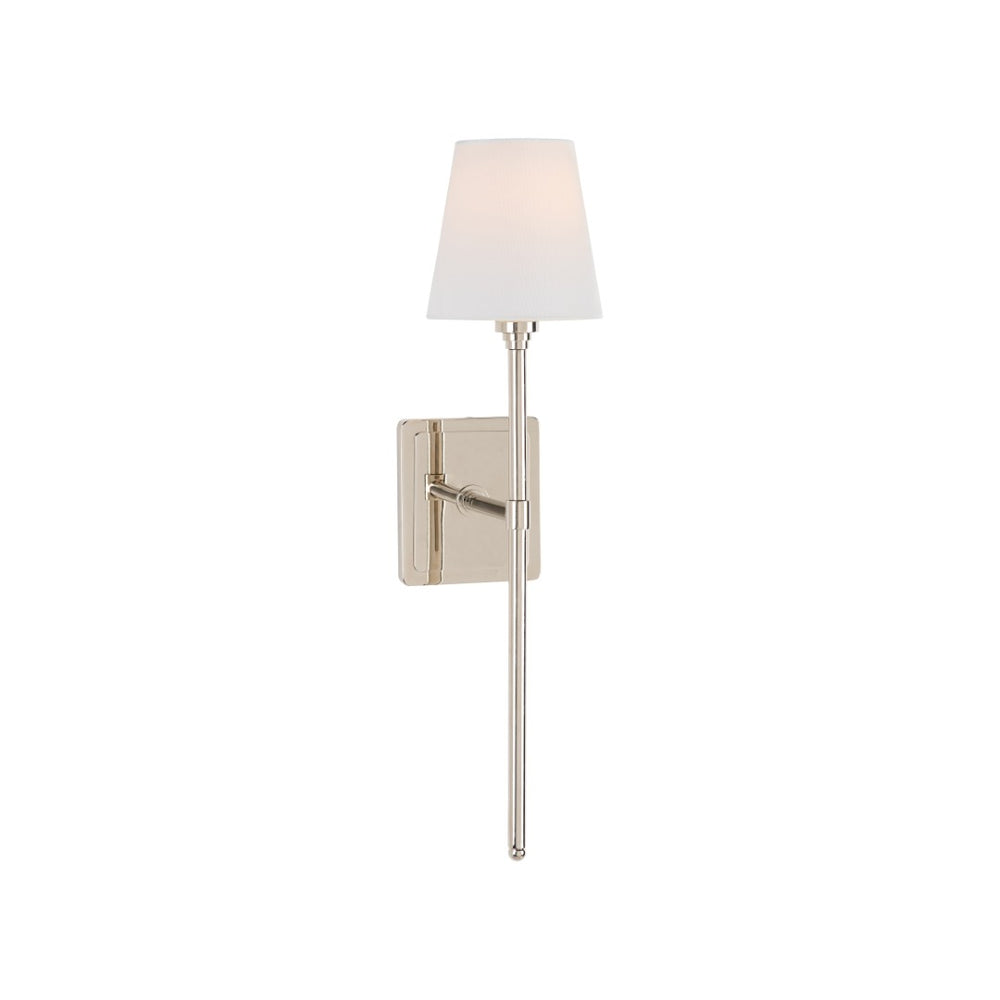 Chelsea House Homewood Polished Nickel Wall Sconce — Slim Tapered Shade, Ambient Designer Lighting For Mirrors/Hallways 70268
