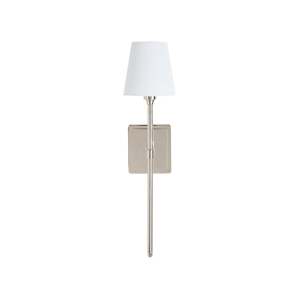 Chelsea House Homewood Polished Nickel Wall Sconce — Slim Tapered Shade, Ambient Designer Lighting For Mirrors/Hallways 70268