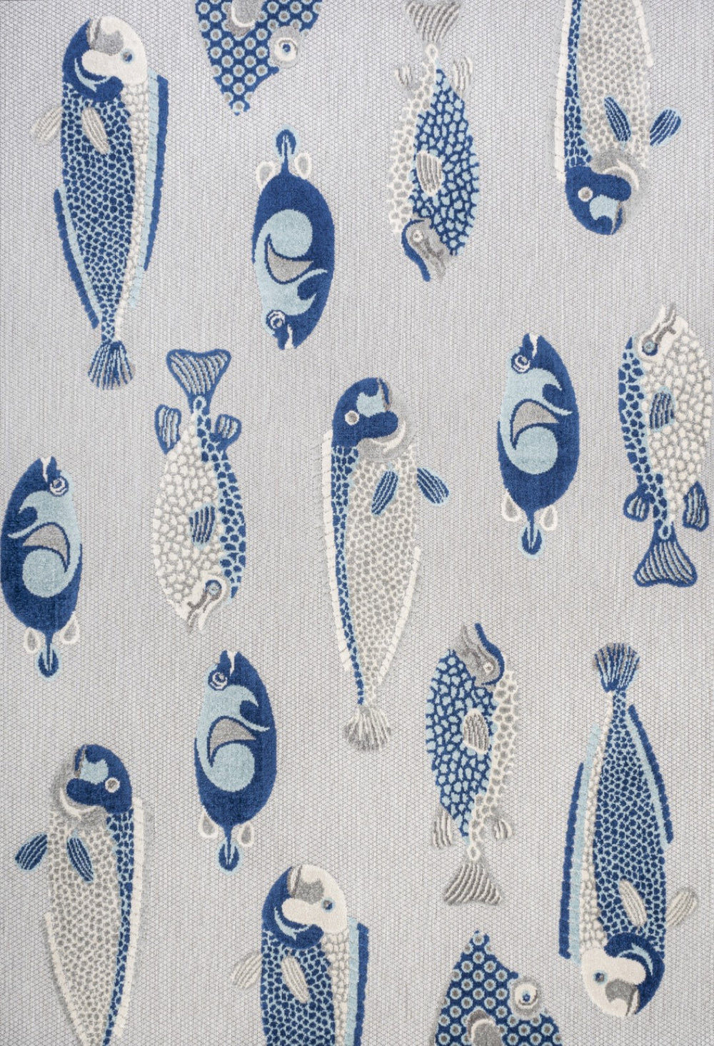 HomeRoots 5' Stylish Gray and Navy Blue Animal Print Area Rug – Durable Indoor/Outdoor Design for Versatile Spaces 702685