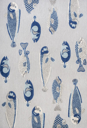 HomeRoots 5' Stylish Gray and Navy Blue Animal Print Area Rug – Durable Indoor/Outdoor Design for Versatile Spaces 702685