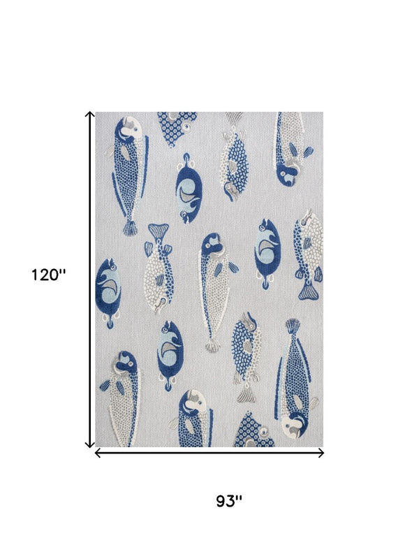 HomeRoots 8' X 10' Gray and Navy Blue Animal Print Area Rug - Stylish Indoor/Outdoor Decor with Low-Maintenance Care 702686