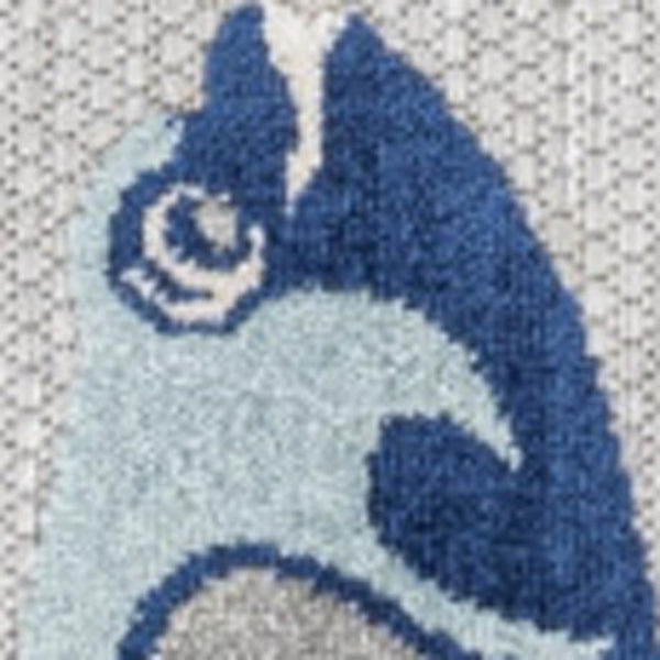 HomeRoots 8' X 10' Gray and Navy Blue Animal Print Area Rug - Stylish Indoor/Outdoor Decor with Low-Maintenance Care 702686