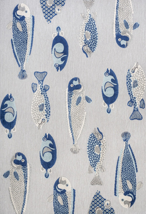 HomeRoots 8' X 10' Gray and Navy Blue Animal Print Area Rug - Stylish Indoor/Outdoor Decor with Low-Maintenance Care 702686